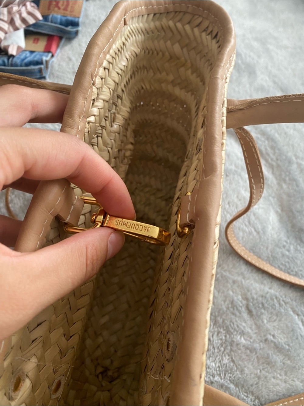 Jacquemus Tan Straw Basket Tote - Picture 3 of 4